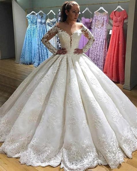 Luxury Lace Wedding Dress Princess Ball Gown White Bridal