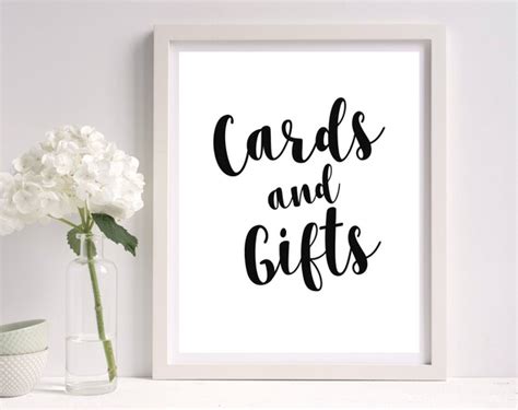cards gifts sign printable  sign cards  gifts