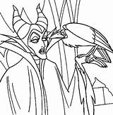 Coloring Maleficent Crow Pages Her Talking Pet Colorluna Disney Beauty Getdrawings Getcolorings Scarecrow Hat Sleeping sketch template