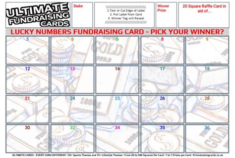 ultimate  lucky numbers fundraising raffle draw scratch cards