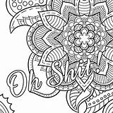 Coloring Pages Word Adult Swear Cuss Words Mandala Printable Book Colouring sketch template