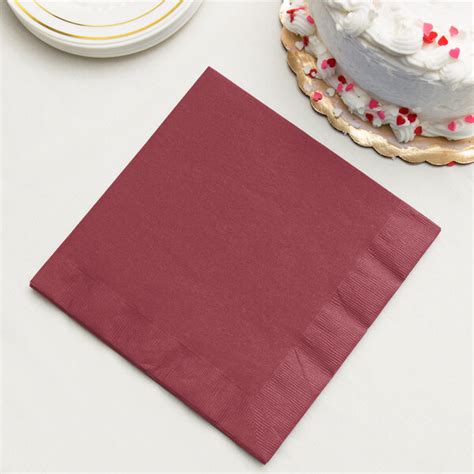 burgundy paper dinner napkins  ply creative converting  case