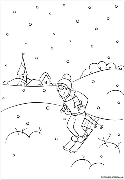 winter scene coloring page  coloring pages