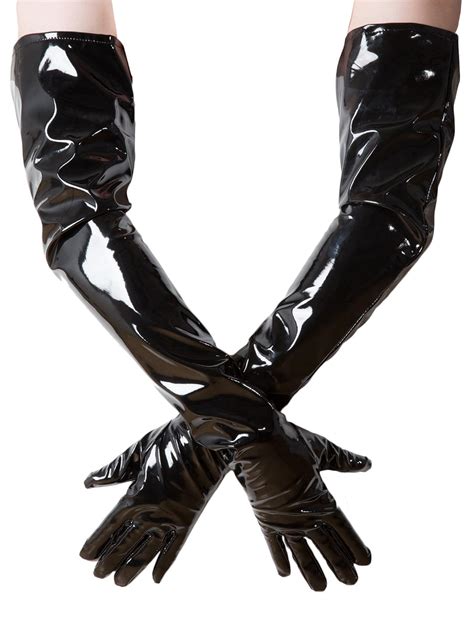 Honour Men S And Women S Sexy Long Gloves In Pvc Black Fetish Fashion
