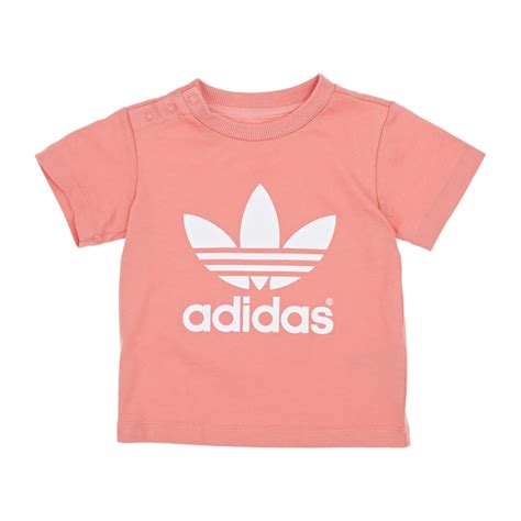 adidas originals infant trefoil  shirt peach pink