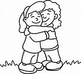 Clipart Friends Hugging Hug Clip Library Cliparts Hugs sketch template