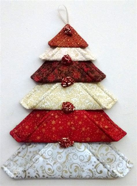 fabric christmas ornaments ideas  pinterest fabric ornaments folded fabric