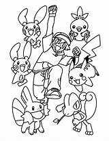 Pokemon Coloring Group Pages Clipart Library Clip sketch template