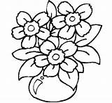 Coloring Vase Flower sketch template