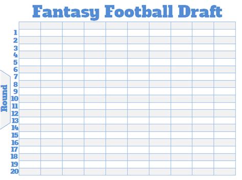 printable fantasy football draft sheets printable templates