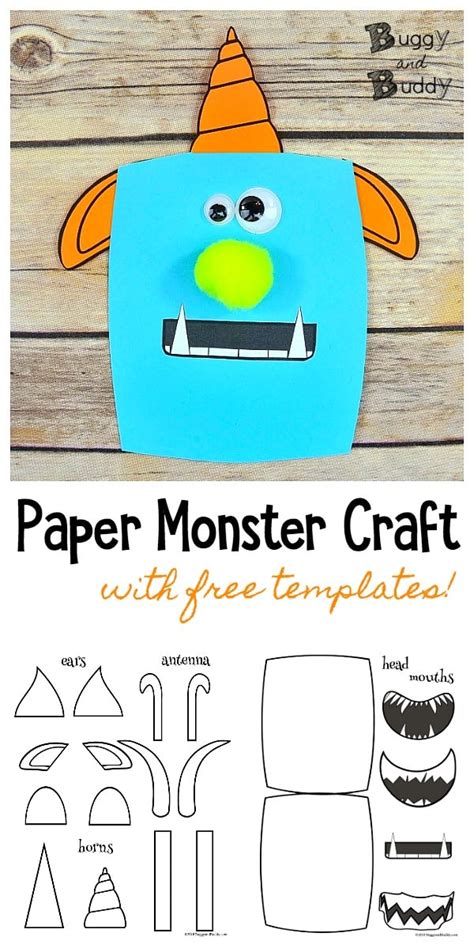 paper monster craft  kids buggy  buddy