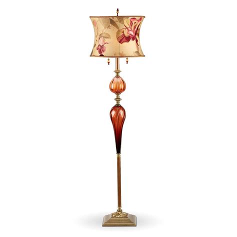 kinzig design michael floor lamp burgundy salmon taupe blown glass
