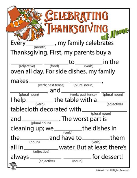 thanksgiving mad libs printables