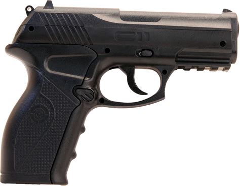 crosman model  tactical pistol  bb black synthetic stock  semi automatic  feet