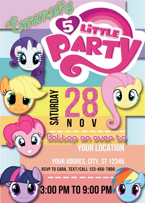 pony birthday party invitation amazing designs