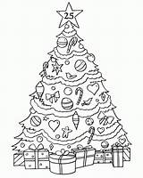 Christmas Tree Coloring Drawing Pages Kids Advent Santa Calendar Claus Drawings Print Presents Pic Xmas Para Colorear Getdrawings Sketch Popular sketch template