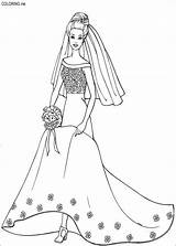 Coloring Pages Barbie Wedding Dress sketch template