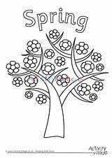 Spring Seasons Tree Colouring Four Pages Clipart Coloring Season Drawing Sheets Activity Trees Summer Village Printable Worksheet Preschool Winter Activityvillage sketch template