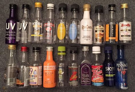 miniature mini liquor bottles empty plastic lot   vodka whiskey rum