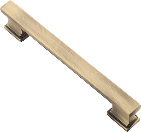 Alzassbg 5 Pack Brushed Antique Brass Cabinet Pulls 5 Inch 128mm Hole