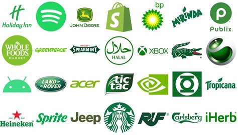 green logos  names