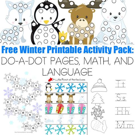 winter printable activity pack  pages math  language