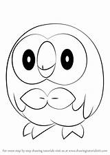 Rowlet Ausmalbilder Tutorials Drawingtutorials101 Pokémon Rowlett Ditto Mond Sonne Evolve Malbuch Colouring Schritt Kinder Abrir sketch template