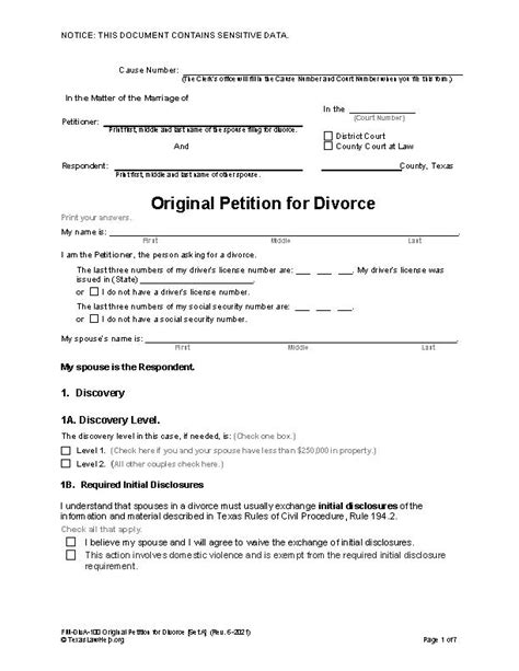 printable divorce papers forms divorce paperwork
