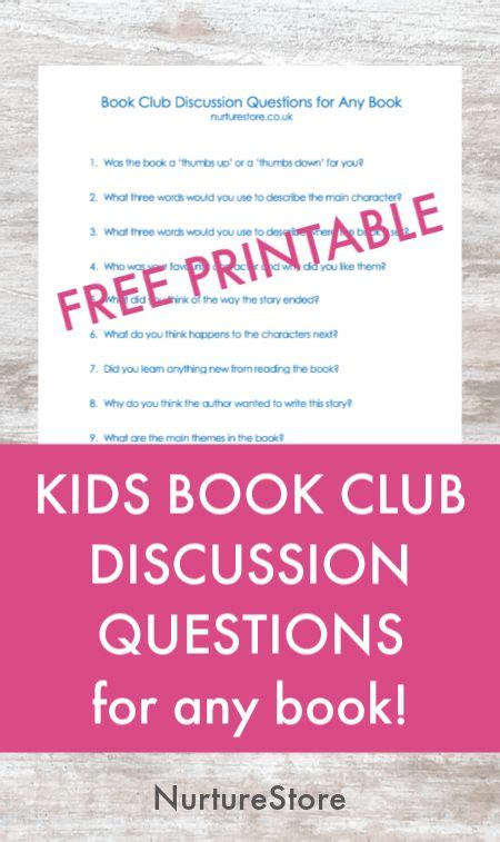 printable book club discussion questions   book nurturestore