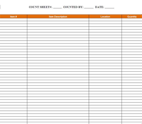 printable inventory spreadsheet templatesz