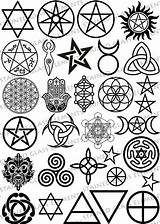 Wiccan Wicca Pentacle Pentagram Simboli Sepia Visitar Simbolos Bord sketch template