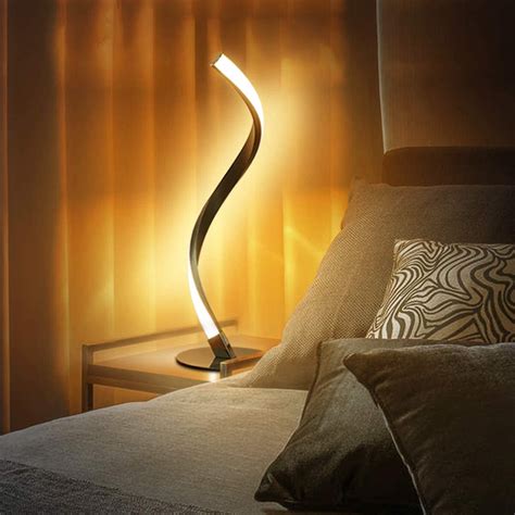 spiral led table lamp modern bedside desk lamps contemporary nightstand light  decorative