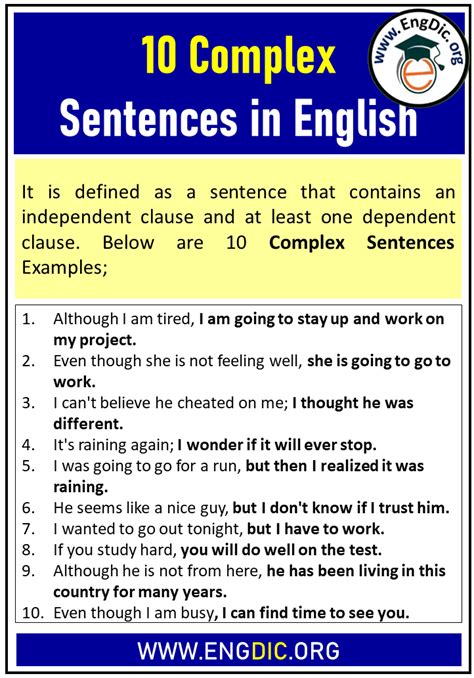 examples  complex sentences  english engdic