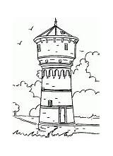 Tower Coloring Castle Water Drawing Pages Drawings sketch template