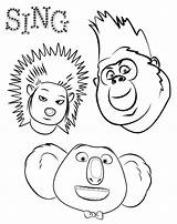 Sing Coloring Pages Movie Johnny Buster Ash Moon Kids Printable Color Animals Characters Faces Print Singing Lion Coloringhome Disney Pages2color sketch template