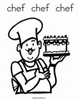 Coloring Baker Chef Cook Pages Cooking Clipart Cake Print Outline Printables Twistynoodle Favorites Login Add Built California Usa Noodle Ll sketch template