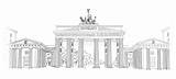 Brandenburger Tor Brandenburg Gezeichnete Gezeichnet Brandeburgo Berlijn Berlino Matita Germania Felsen Disegnata Poort Illustratie Zeichnung Skizze Duitsland Potloodschets Getrokken Schizzo sketch template