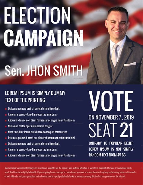 political campaign flyer design template  word psd publisher