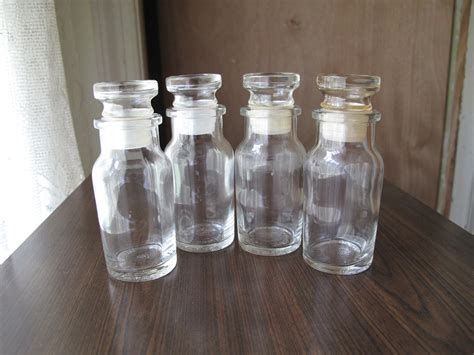 Vintage Apothecary Jars Set Of Four Pharmacy Small Jars