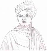 Vivekananda Swami sketch template