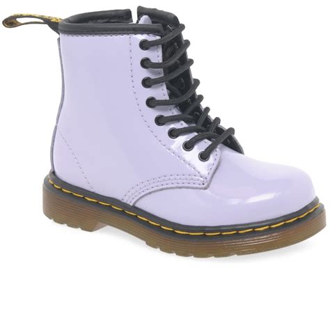 dr martens brooklee girls patent heather infant boots charles clinkard