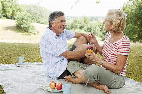 mature couple having picnic in park stock image f003 5111 science