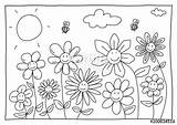 Ausmalen Blumenwiese sketch template