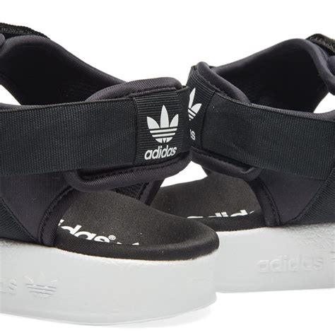 adidas womens adilette sandal  black white