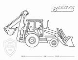 Coloring Backhoe Pages Tractor Loader Sketch Combine Construction John Deere Drawing Equipment Case Printable Steer Harvester Print Bobcat Kids Truck sketch template