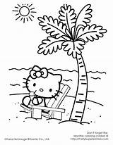 Coloring Pages Hello Palm Tree Kids Printable Kitty Beach Kitten Kity Color Print Colouring Choose Sheets Board Prints Popular Cat sketch template