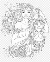 Coloring Beautiful Pages Women Girl Adults Line Artsy sketch template