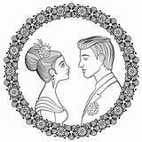 Groom Bride Coloring Pages из все категории раскраски Faces People sketch template