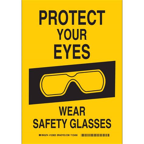 brady part 123823 protect your eyes wear safety glasses sign