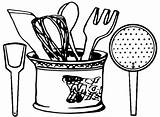 Kitchen Utensils Coloring Utensil Wow Set Pages sketch template